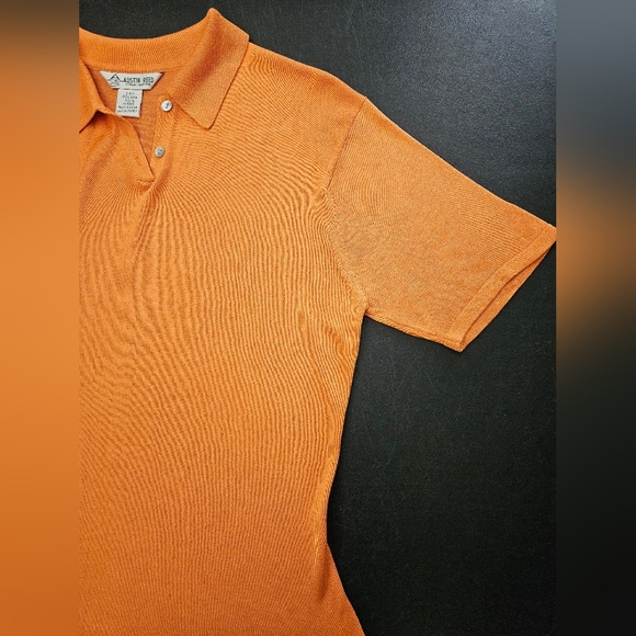 Vintage - Silk Austin Reed 2 Ply Orange Polo Jersey - Size XL - NWOT +1 Free - Picture 5 of 15